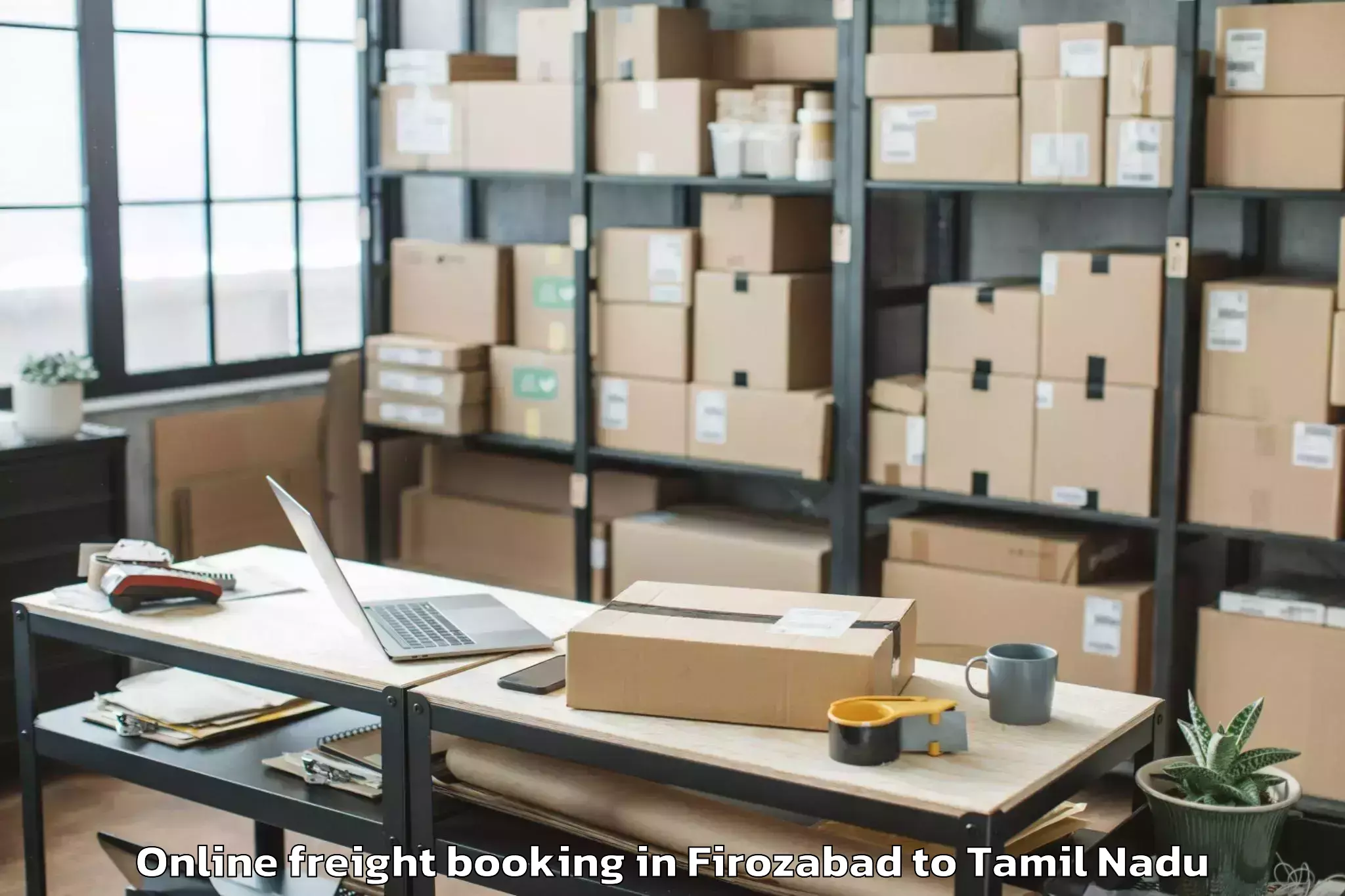 Reliable Firozabad to Vettavalam Online Freight Booking